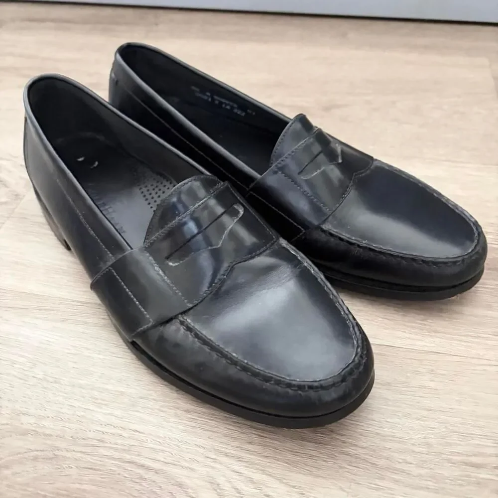 Great condition, Cole-Haan City Men's Black Leather Penny Loafers mens size 9.5